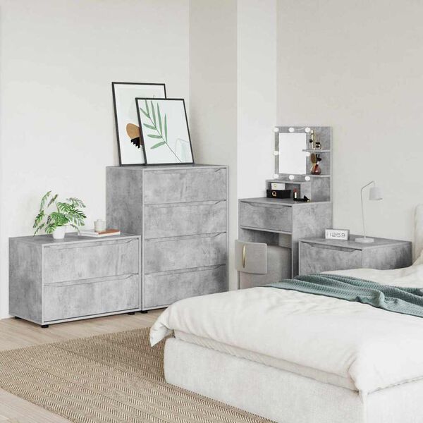 vidaXL Шкаф за съхранение Циментено сиво 80 x 48 x 57 см