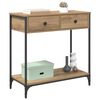 vidaXL Конзолна маса с чекмедже Дъб 75 x 34,5 x 75 см Инженерно дърво
