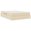 vidaXL Легло с място за съхранение и матрак с матрак Крем 140 x 200 cm