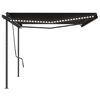 vidaXL Автоматична тента с LED и сензор за вятър, 5x3,5 м, антрацит