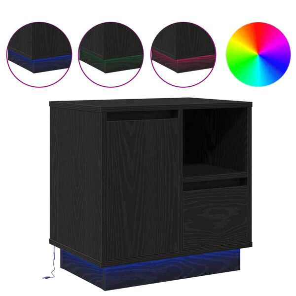 vidaXL Нощен шкаф Черния дъб 50 x 34,5 x 50 см. Инженерно дърво