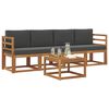 vidaXL Комплект дивани за открито 5 pcs Натурален и Антрацит