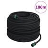 vidaXL Градински маркуч за капково напояване, черен, 0,6", 100 м, гума
