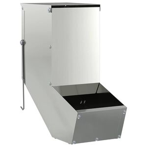 vidaXL Хранилка за зайци Сребрист 12,5 x 26 x 28,5 см