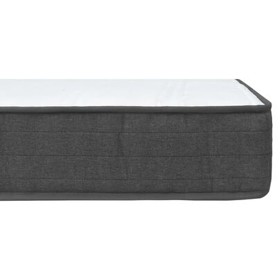 vidaXL Боксспринг легло, тъмносиво, текстил, 100x200 см