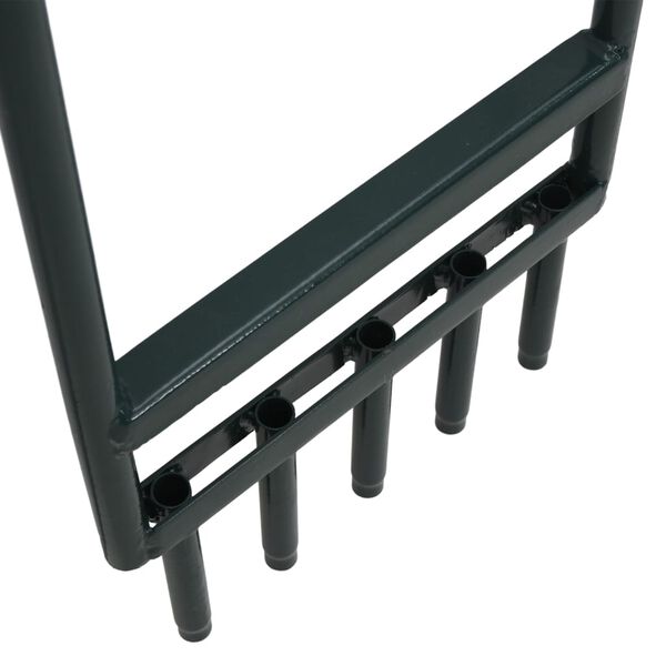 vidaXL Аератор за трева с 5 кухи зъбци зелен прахово боядисана стомана