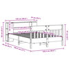 vidaXL Легло с етажерка за книги, без матрак, 120x190 см, бор масив