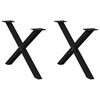 vidaXL Крака за масичка за кафе, X-образни, 2 бр., черни, 70 x (42-43) см, стомана