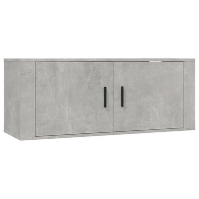 vidaXL Комплект ТВ шкафове от 2 части, бетонно сив, инженерно дърво