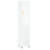 vidaXL Висок шкаф, бял, 34,5x34x180 см, инженерно дърво