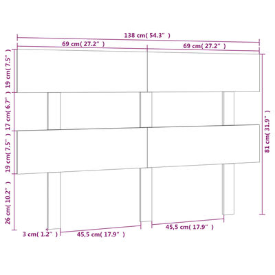 vidaXL Горна табла за легло, черна, 138x3x81 см, бор масив