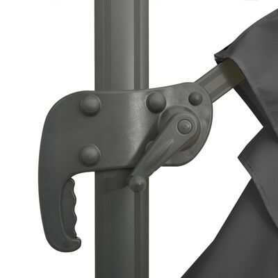 vidaXL Конзолен чадър с алуминиев прът, антрацит, 300x300 см