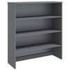 vidaXL Надстройка за шкаф HAMAR, тъмносива, 90x30x100 см, бор масив