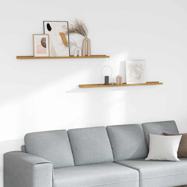 vidaXL Стенен рафт с рафт 2 pcs Бежово 115 x 9 x 3 cm Инженерно дърво