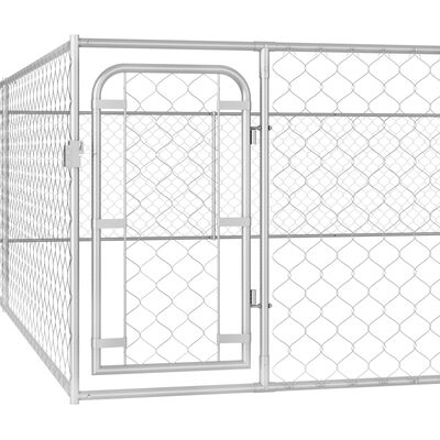 vidaXL Дворна клетка за кучета, поцинкована стомана, 6x6x1м