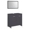 vidaXL Комплект мебели за баня, сив, инженерно дърво
