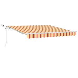 vidaXL Прибираща се тента Жълт и оранжев 300 x 250 cm Полиестер