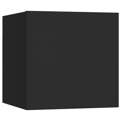 vidaXL ТВ шкафове за стенен монтаж, 4 бр, черни, 30,5x30x30 см