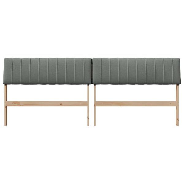 vidaXL Тапицирана табла Тъмен сив 200 cm Солидно борово дърво