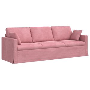 vidaXL Диван Розово 228 x 78 x 80 см Кадифе