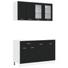 vidaXL Кухненски единица LYON 4 pcs Черен дъб Инженерна дървесина