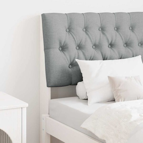 vidaXL Тапицирана табла Светлосиво 75 cm Солидно борово дърво