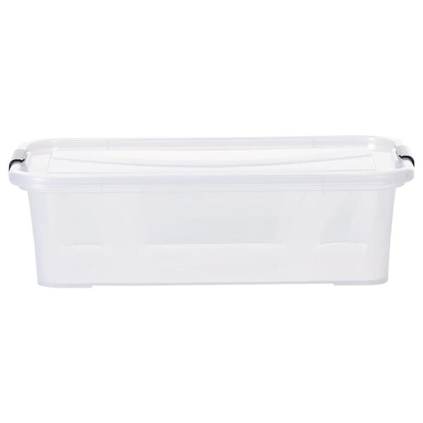 vidaXL Кутии за съхранение с капаци, 5 бр, прозрачни, 7 л