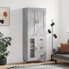 vidaXL Висок шкаф, бетонно сив, 69,5x34x180 см, инженерно дърво