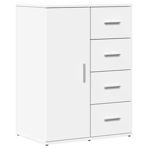 vidaXL Сайдборд, бял, 59x39x80 см, инженерно дърво