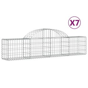 vidaXL Габионни кошници арка 7 бр 200x30x40/60 см поцинковано желязо