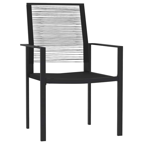 vidaXL Градински трапезен комплект, 3 части, черен