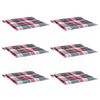 vidaXL Възглавници за стол 6 бр червено каре 50x50x4 см Оксфорд плат