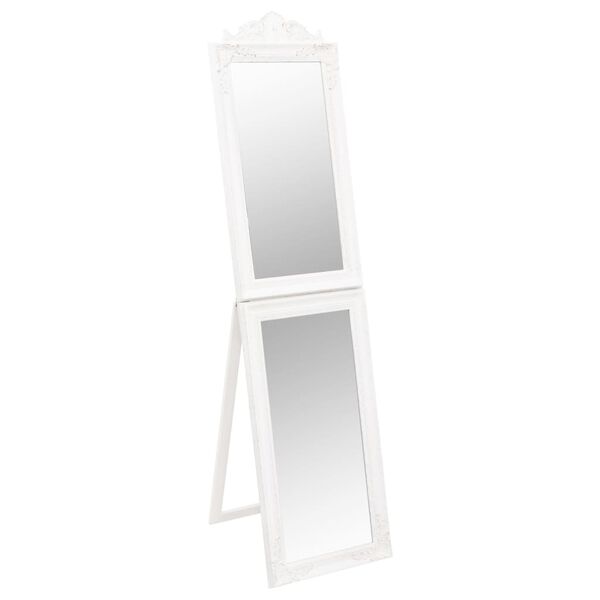 vidaXL Стоящо огледало, бяло, 50x200 см