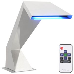 vidaXL Водопад за басейн с RGB LED Неръждаема стомана Сребристо