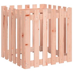 vidaXL Градинска кашпа с дизайн на ограда 60x60x60 см дугласки масив