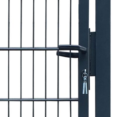 vidaXL Порта за ограда, стомана, 106x248 см, антрацит