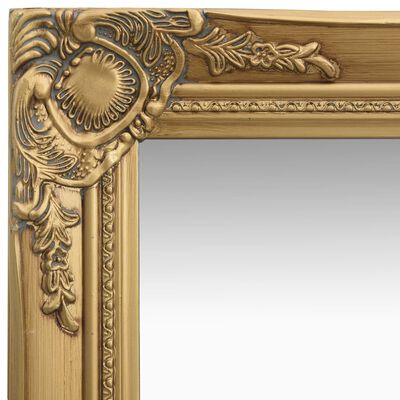 vidaXL Стенно огледало, бароков стил, 40x40 см, златисто