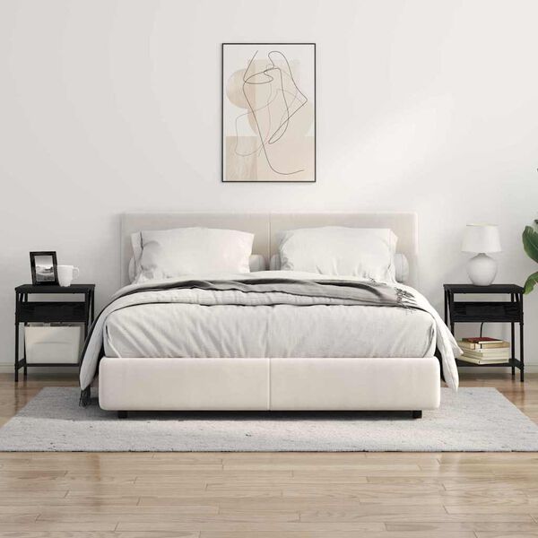 vidaXL Нощен шкаф 2 pcs Черния дъб 38 x 30 x 48 см Инженерно дърво