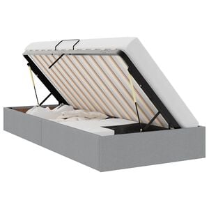 vidaXL Легло с място за съхранение Светлосиво 90 x 190 cm Текстил