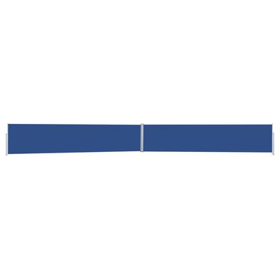 vidaXL Прибираща се дворна странична тента, 170x1200 см, синя