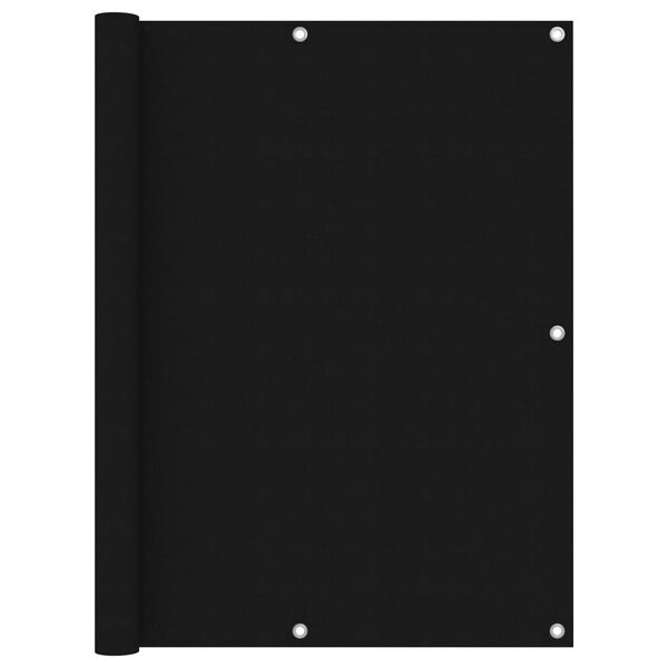 vidaXL Балконски параван, черен, 120x300 см, плат оксфорд