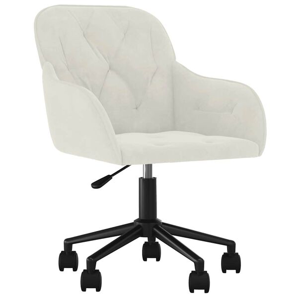 vidaXL Въртящи трапезни столове, 2 бр, кремави, кадифе