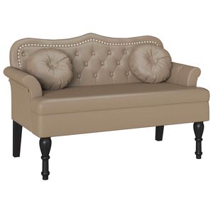 vidaXL Пейка Честърфилд Капучино 120.5 x 65 x 75 см Изкуствена
