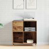 vidaXL Шкаф за грамофонни плочи с рафт Старо дърво 85 x 38 x 89 см