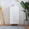 vidaXL Врата за шкаф с решетен дизайн, бяла, 99,3x49,4 см, бор масив