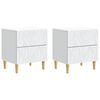 vidaXL Нощно шкафче 2 pcs Бяло 43 x 34,5 x 48 см Инженерна дървесина