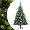 vidaXL Изкуствен сгъваем коледен дърво с 300 LED светлини Зелен 180 cm