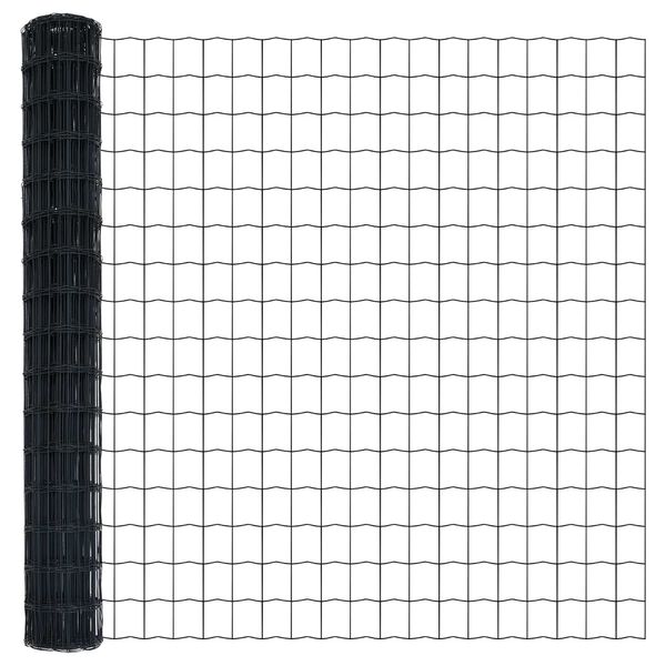 vidaXL Европейска ограда Сив 1.6 x 10 m Желязо с PVC покритие