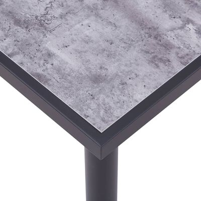 vidaXL Трапезна маса, черно и бетонно сиво, 140x70x75 см, МДФ