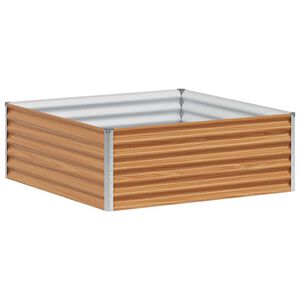 vidaXL Градинска повдигната леха Светло кафяво 98 x 100 x 36 см